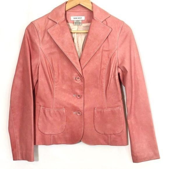 Nine West Jackets & Blazers - Nine West Soft Broken-In Pink Leather Jacket